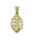 Cruz de Caravaca Cerco Lobulado Oro 18k - 6049