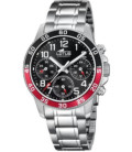 Reloj Junior Crono Esfera Negra Bisel Negro y Rojo LOTUS - 18580/5