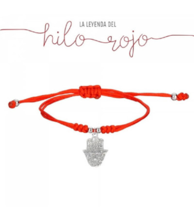 Pulsera Nudos Hilo Rojo Hamsa Colgante Plata 925 - 9109957