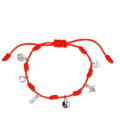 Pulsera 7 Nudos Hilo Rojo Mini Colgantes Amistad Plata 925 - 9120027