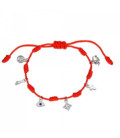 Pulsera 7 Nudos Hilo Rojo Mini Colgantes Protección Plata 925 - 9120028