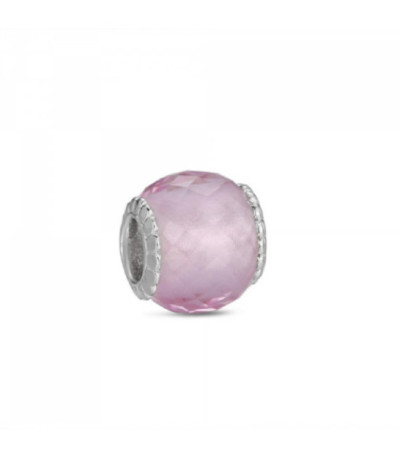 Abalorio - Charm Plata Murano Rosa Facetado - A TU LADO - 9114339