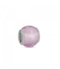 Abalorio - Charm Plata Murano Rosa Facetado - A TU LADO - 9114339