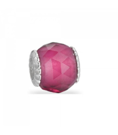 Abalorio - Charm Plata Murano Fucsia Facetado - A TU LADO - 9114336