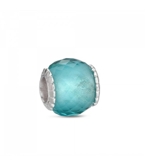 Abalorio - Charm Plata Murano Turquesa Facetado - A TU LADO - 9114337