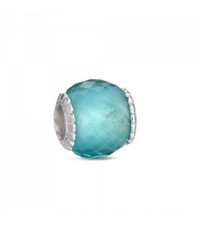 Abalorio - Charm Plata Murano Turquesa Facetado - A TU LADO - 9114337