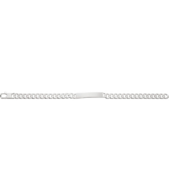Pulsera de plata con placa rectangular lisa para grabar 18CM - 214006.00