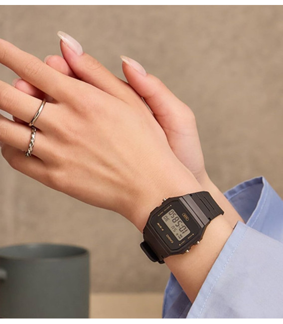 Reloj Negro / Dorado F91WB Biobased CASIO COLLECTION - F-91WB-8AEF