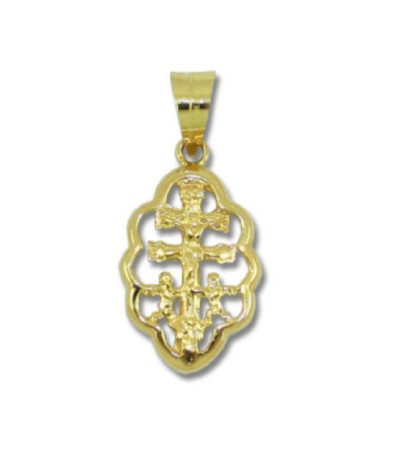 Cruz de Caravaca Cerco Lobulado Oro 18k - 6088