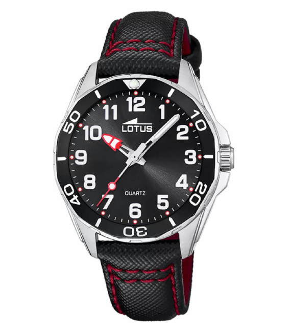 Reloj Junior Acero Esfera Negra Correa Negra KDT LOTUS - 18861/2