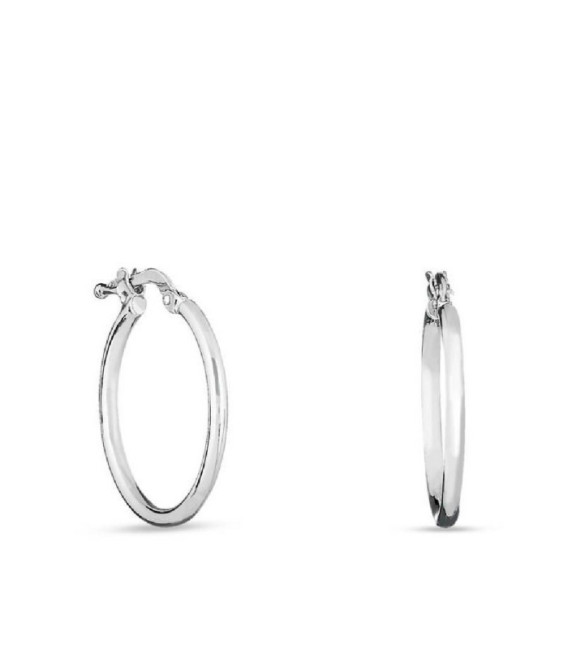 Criollas o pendientes de aro de plata rodiada 15MM - 305276