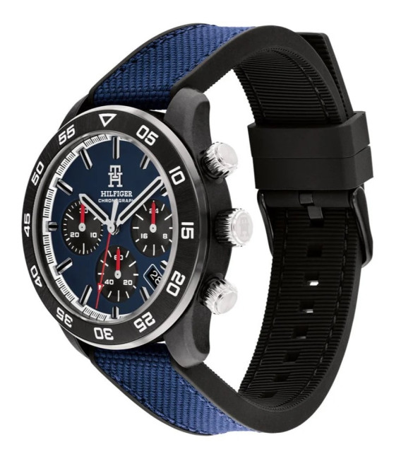 Reloj Hombre TH85 Chronograph Polímero Fibra de Carbono y Tela Azul Tommy Hilfiger - 1792183