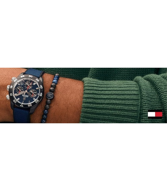 Reloj Hombre TH85 Chronograph Polímero Fibra de Carbono y Tela Azul Tommy Hilfiger - 1792183