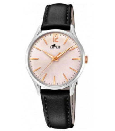 Reloj Mujer Revival Esfera Crema Correa Piel Negra LOTUS - 18406/4