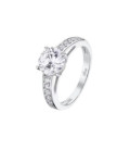Anillo Pure Essential 4 Garras Circonita 8mm al n14 LOTUS SILVER - LP3507-3/114