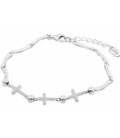 Pulsera Eslabones con Cruces de Circonitas LOTUS SILVER - LP3815-2/1