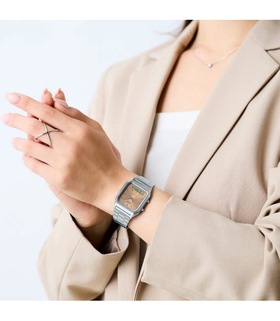 Reloj Vintage Unisex Anadigi Esfera Cobrizo CASIO - AQ-230A-4AMQYES