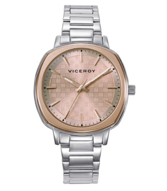 Reloj Señora Cuadrado Redondeado Acero Esfera Rosé VICEROY - 401298-97