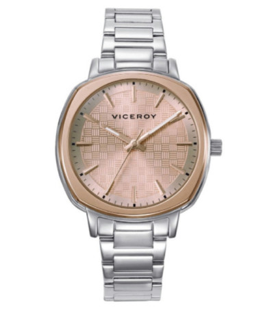 Reloj Señora Cuadrado Redondeado Acero Esfera Rosé VICEROY - 401298-97