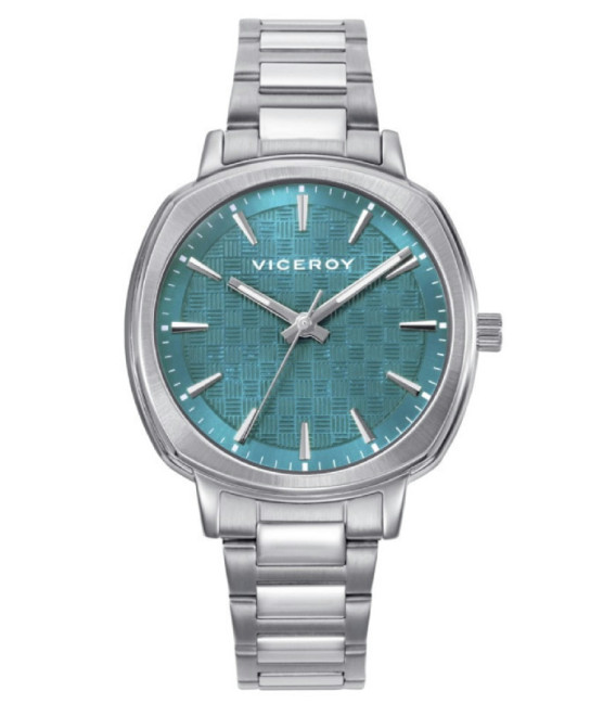 Reloj Señora Cuadrado Redondeado Acero Esfera Verde Agua VICEROY - 401298-67