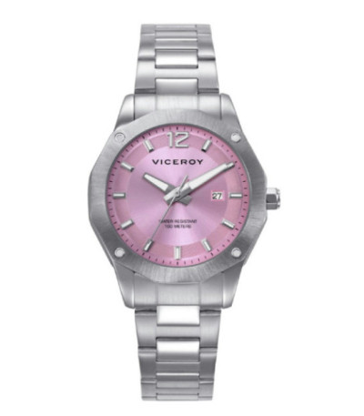 Reloj Señora Redondo Acero Esfera Rosa VICEROY - 401302-75