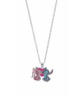 Collar de plata de Stitch y Angel con Corazón DISNEY - AG0082C