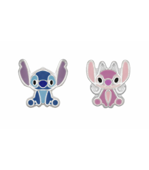 Mini Pendientes Asimétricos Stitch & Angel Esmalte DISNEY - AG0055P