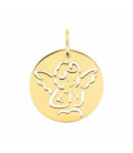 Medalla Redonda en oro 18K de Ángel Guarda Calada 15mm - 3.7360.00