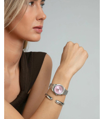 Reloj Señora Redondo Acero Esfera Rosa VICEROY - 401302-75
