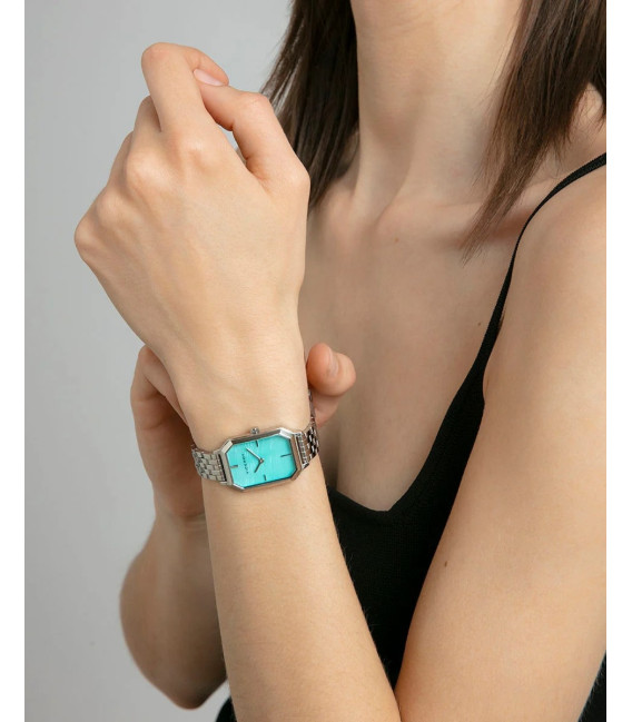 Reloj Mujer Acero Rectanguar Esfera Azul Turquesa VICEROY - 401288-37