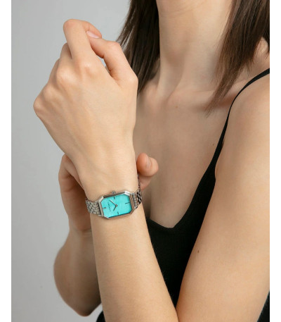 Reloj Mujer Acero Rectanguar Esfera Azul Turquesa VICEROY - 401288-37