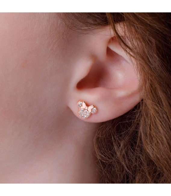 Pendientes Plata Rosé Minnie Mouse Circonitas DISNEY - AG0013P