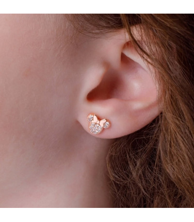 Pendientes Plata Rosé Minnie Mouse Circonitas DISNEY - AG0013P
