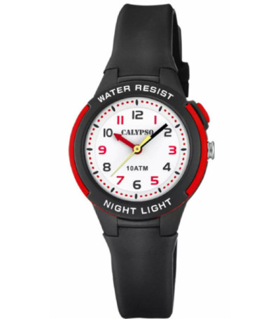 Reloj Infantil Analógico Negro y Rojo con Luz CALYPSO - K6069/6