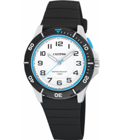Reloj Hombre Agujas Luz Caucho Negro Plata CALYPSO - K5857/1