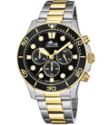 Reloj Hombre Crono Bicolor Esfera Negra Excellent LOTUS - 18757/2