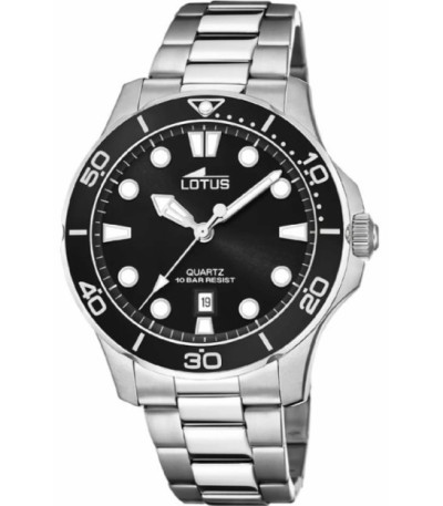 Reloj Hombre Acero Esfera Negra Excellent LOTUS - 18759/3