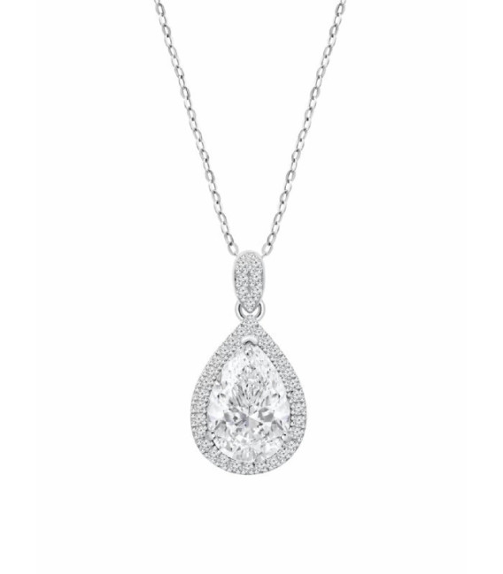 Collar Colgante Lágrima Circonitas Blancas LOTUS SILVER - LP3789-1/1
