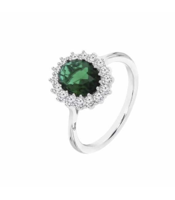 Sortija Oval Piedra Verde n18 LOTUS SILVER - LP3459-3/318