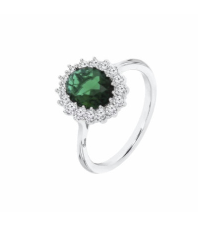 Sortija Oval Piedra Verde n18 LOTUS SILVER - LP3459-3/318