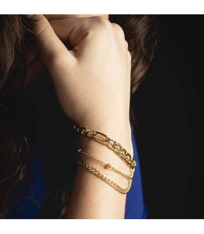 Pulsera Triple Acero Dorado Eslabones Urban Woman LOTUS STYLE - LS2339-2/2