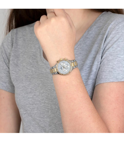 Reloj Mujer Cronómetro Bicolor Esfera Beige Nacarada FESTINA - F20402/1