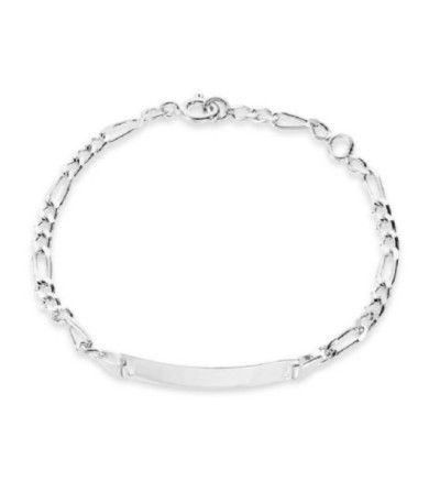 Pulsera Infantil Identificativa Plata Rodiada Rectangular 3x1 15cm - 334019.00-15