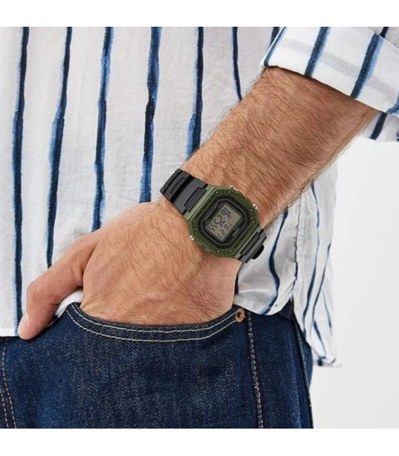 Reloj Digital Negro y Verde Caza CASIO Collection - W-218H-3AVEF