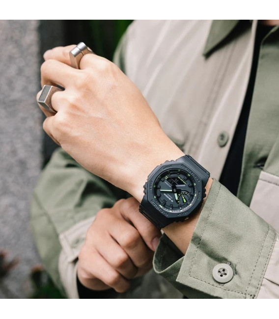 Reloj Negro Classic Style indices Verdes CASIO G-SHOCK - GA-2100-1A3ER