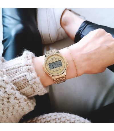 Vintage Series CASIO Reloj Unisex Dorado Digital - A171WEG-9A