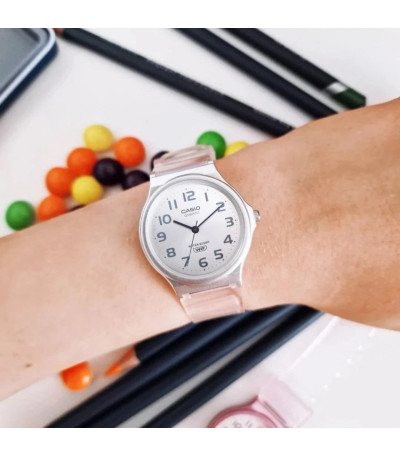 Reloj Unisex Translúcido Blanco CASIO - MQ-24S-7BEF